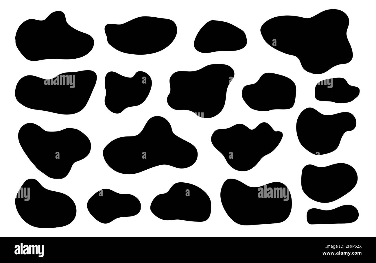 Vektor-Set von organischen Formen. Handgezeichnete Freiformelemente für Grafikdesign Stock Vektor