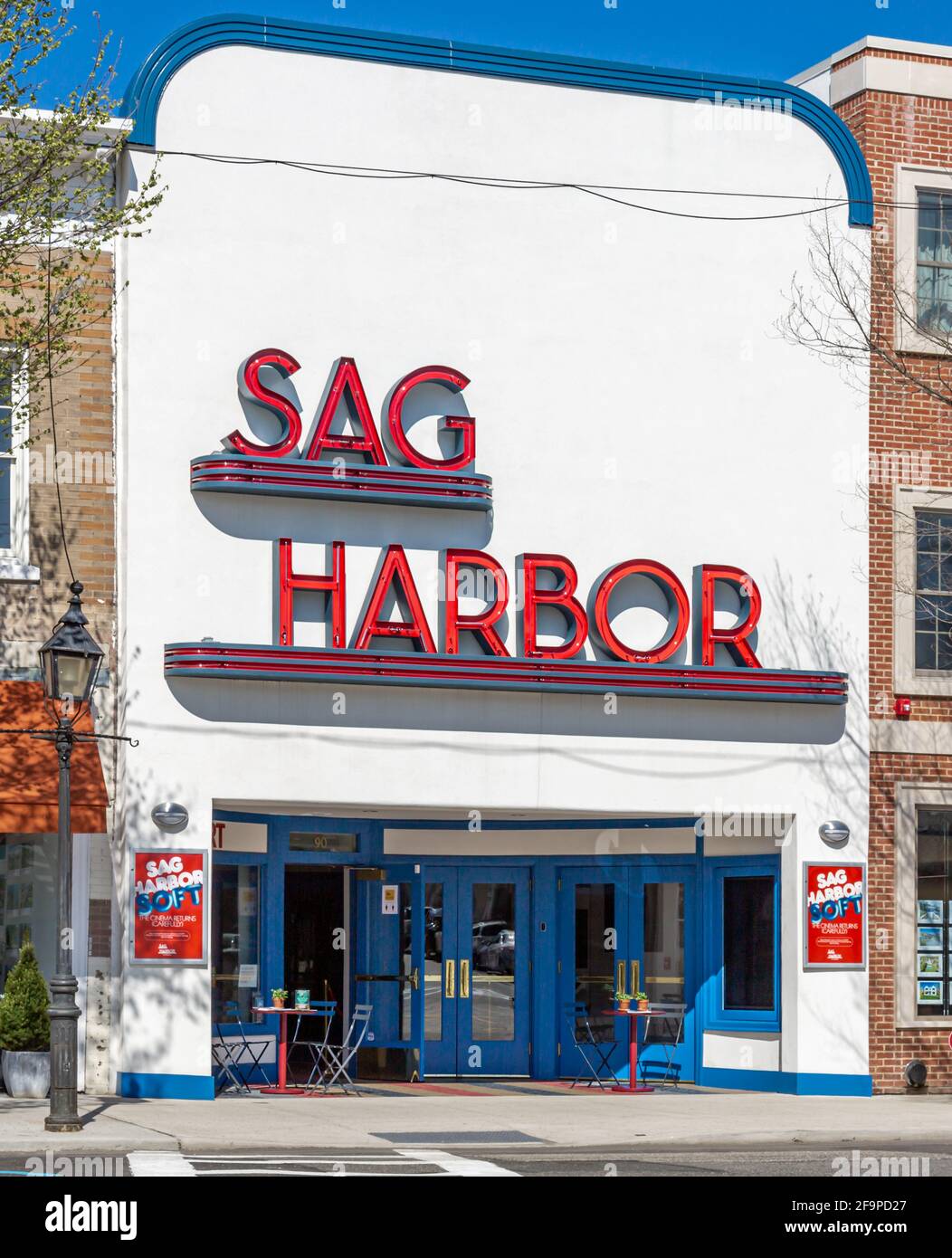 Vorderfassade des Sag Harbour Cinema Stockfoto