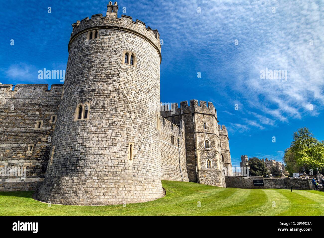 Außenansicht der königlichen Residenz aus dem mittelalterlichen Schloss Windsor aus dem 11. Jahrhundert, Windsor, Burkshire, Großbritannien Stockfoto