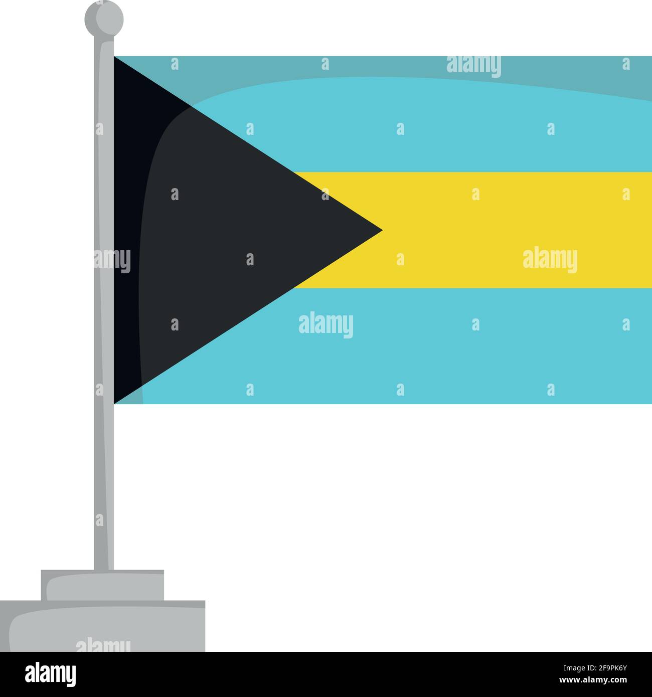 Nationalflagge der Bahamas Vektorgrafik Stock Vektor