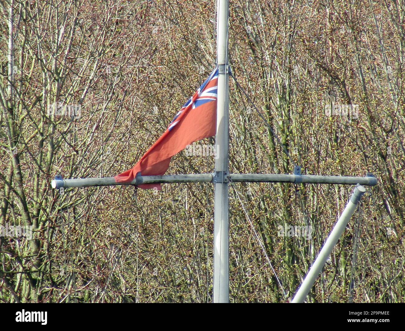 Halbmast für Prinz Philip mit neuem Wachstumskurs Stockfoto