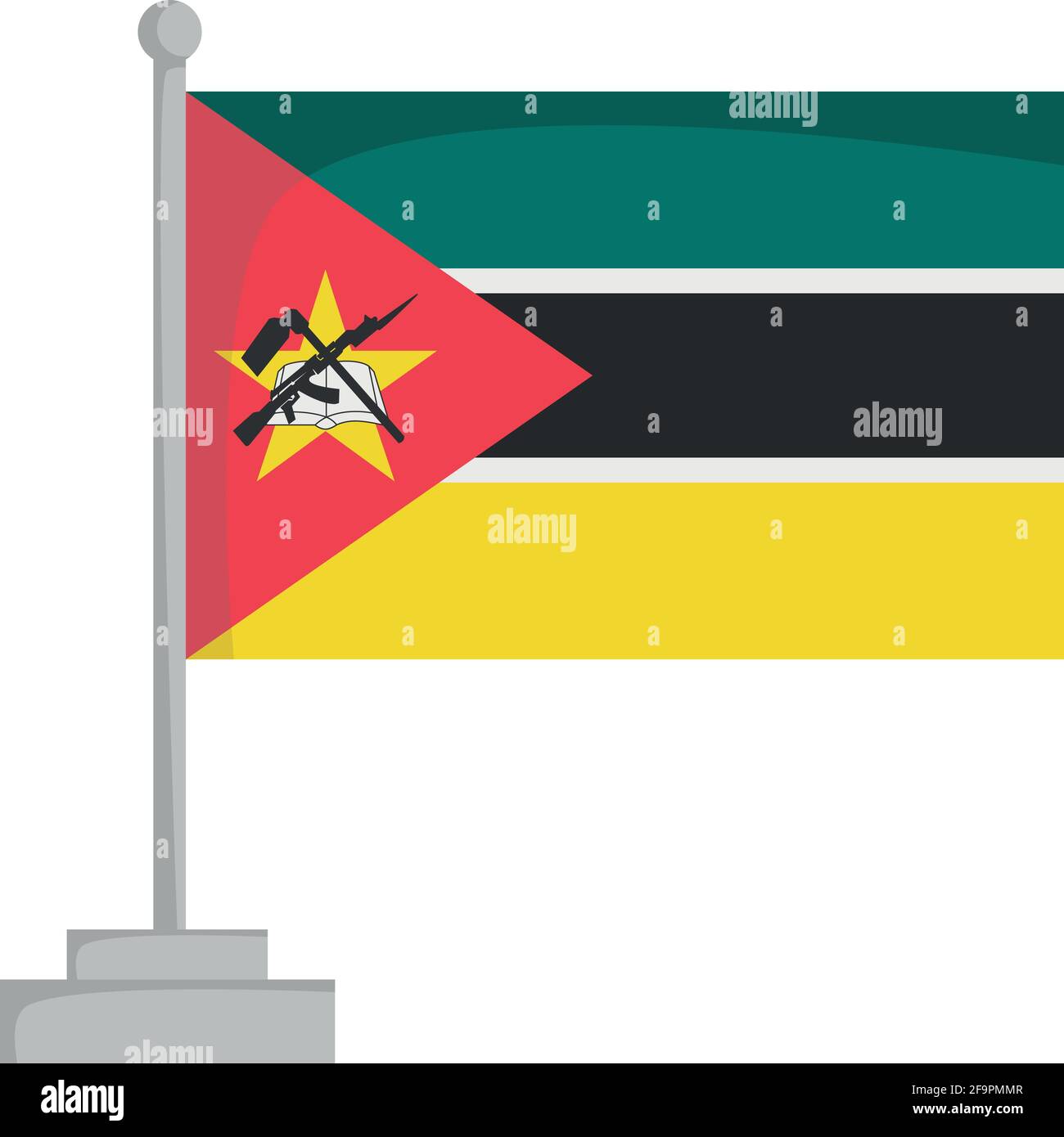 Nationalflagge von Mosambik Vektor Illustration Stock Vektor