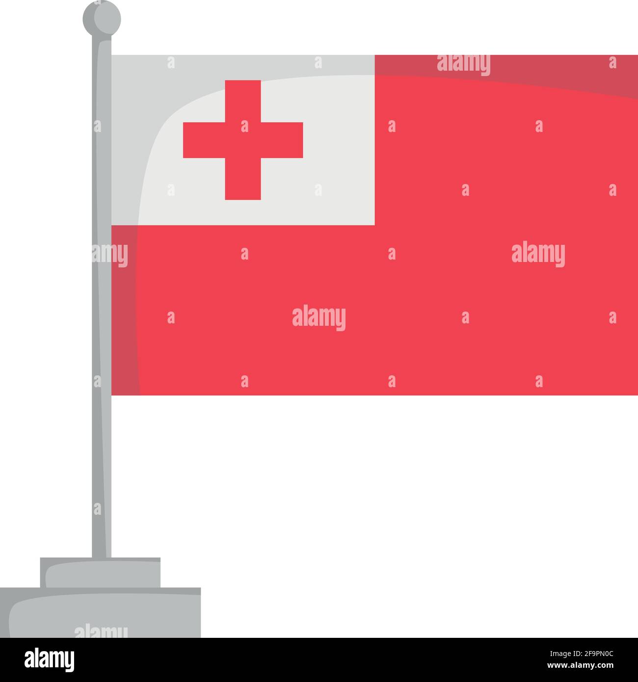 Nationalflagge von Tonga Vektorgrafik Stock Vektor