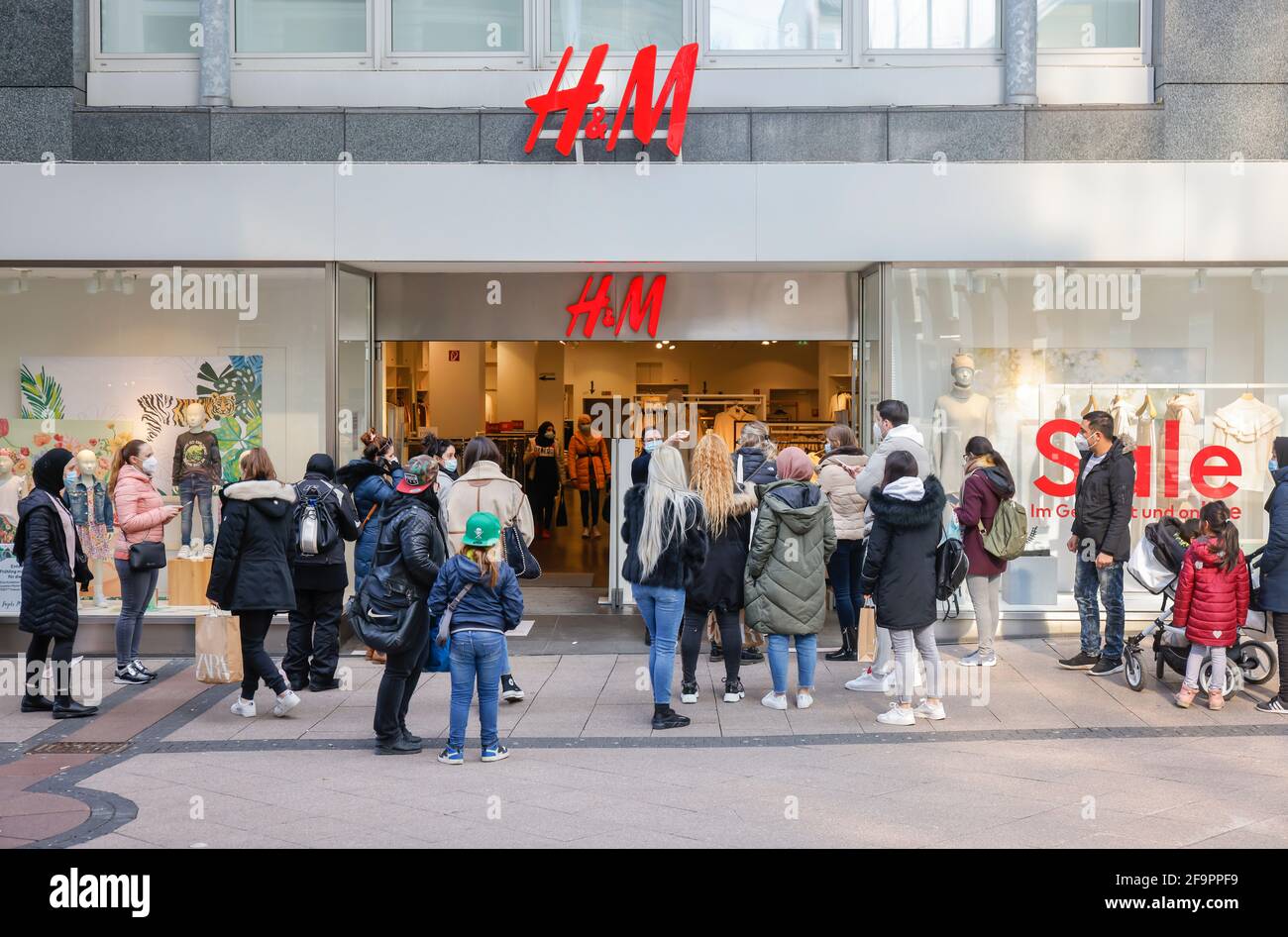 19.03.2021, Essen, Nordrhein-Westfalen, Deutschland - Einzelhandel in Zeiten der Corona-Pandemie während der zweiten Sperre, in Nordrhein-Westfalen Stockfoto