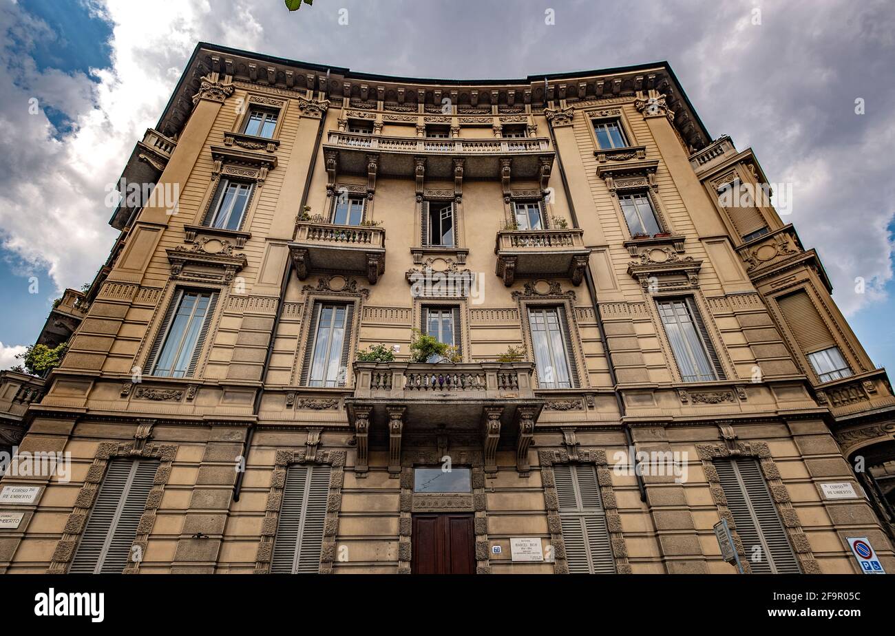 Italien Piemont Turin - Viertel Crocertta Corso Re Umberto 60 - Geburtsort von Marcel Bich - Erfinder des Bic Stift Stockfoto