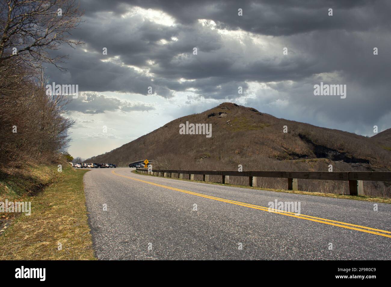 Nahaufnahme einer Straße führt zum Pisgah National Forest Murchison, USA Stockfoto