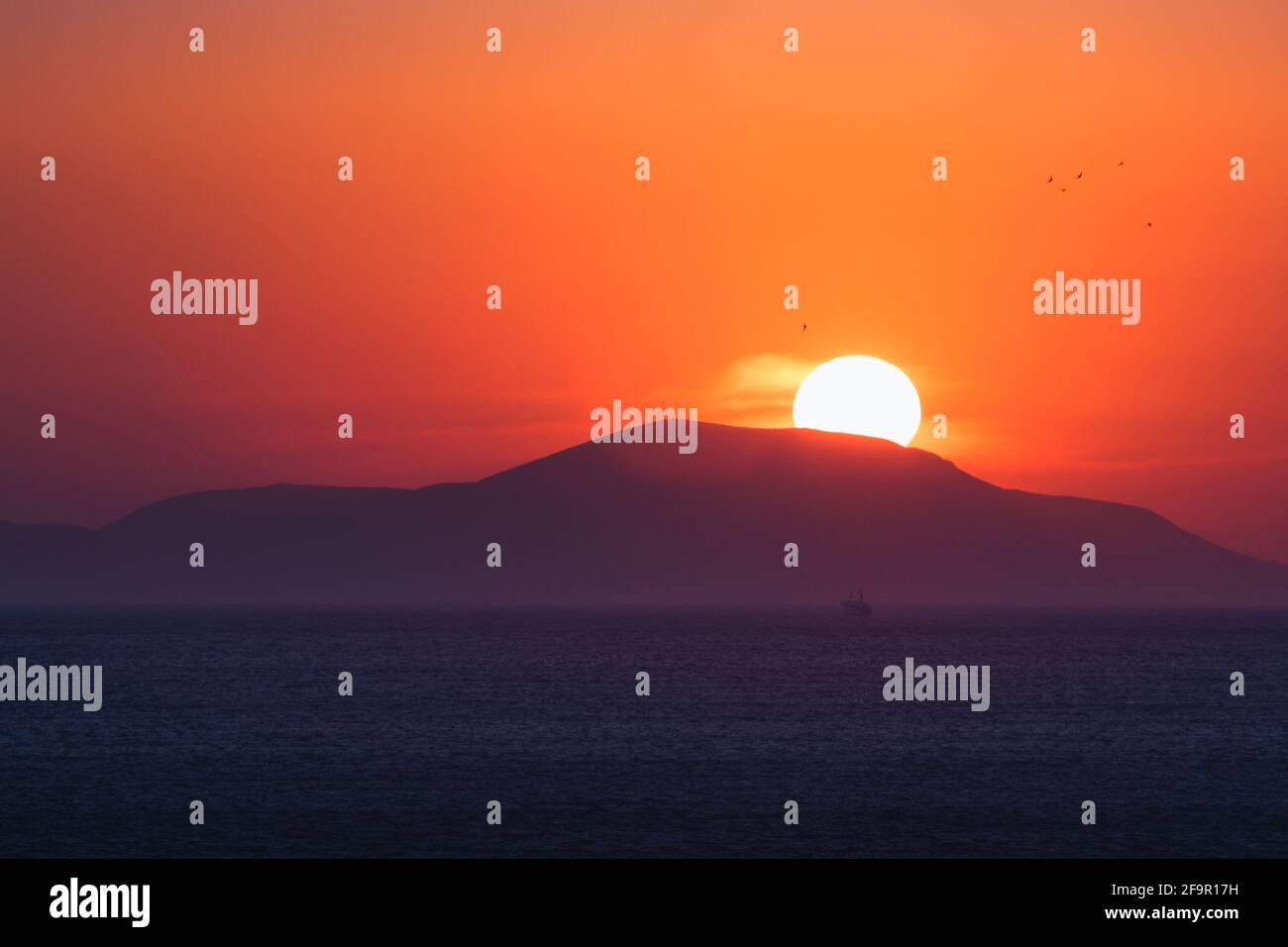 Sonnenuntergang In Psara, Chios Griechenland Stockfoto