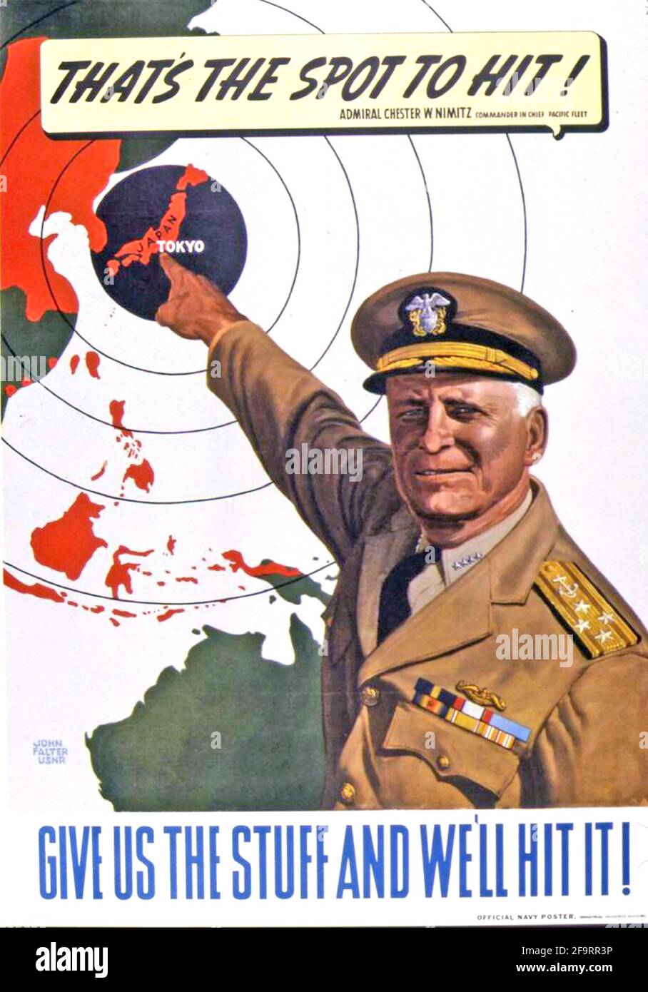 AMERIKANISCHES Plakat zum 2. Weltkrieg, das Tokio als Teil der USAAF anvisiert Strategische Bombenkampagne Stockfoto