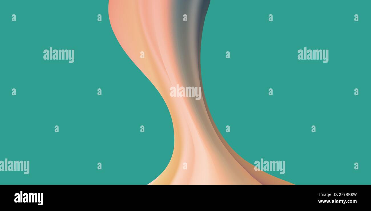 Web-Header mit bunten Farbfluss auf türkisfarbenem Hintergrund. Stockfoto
