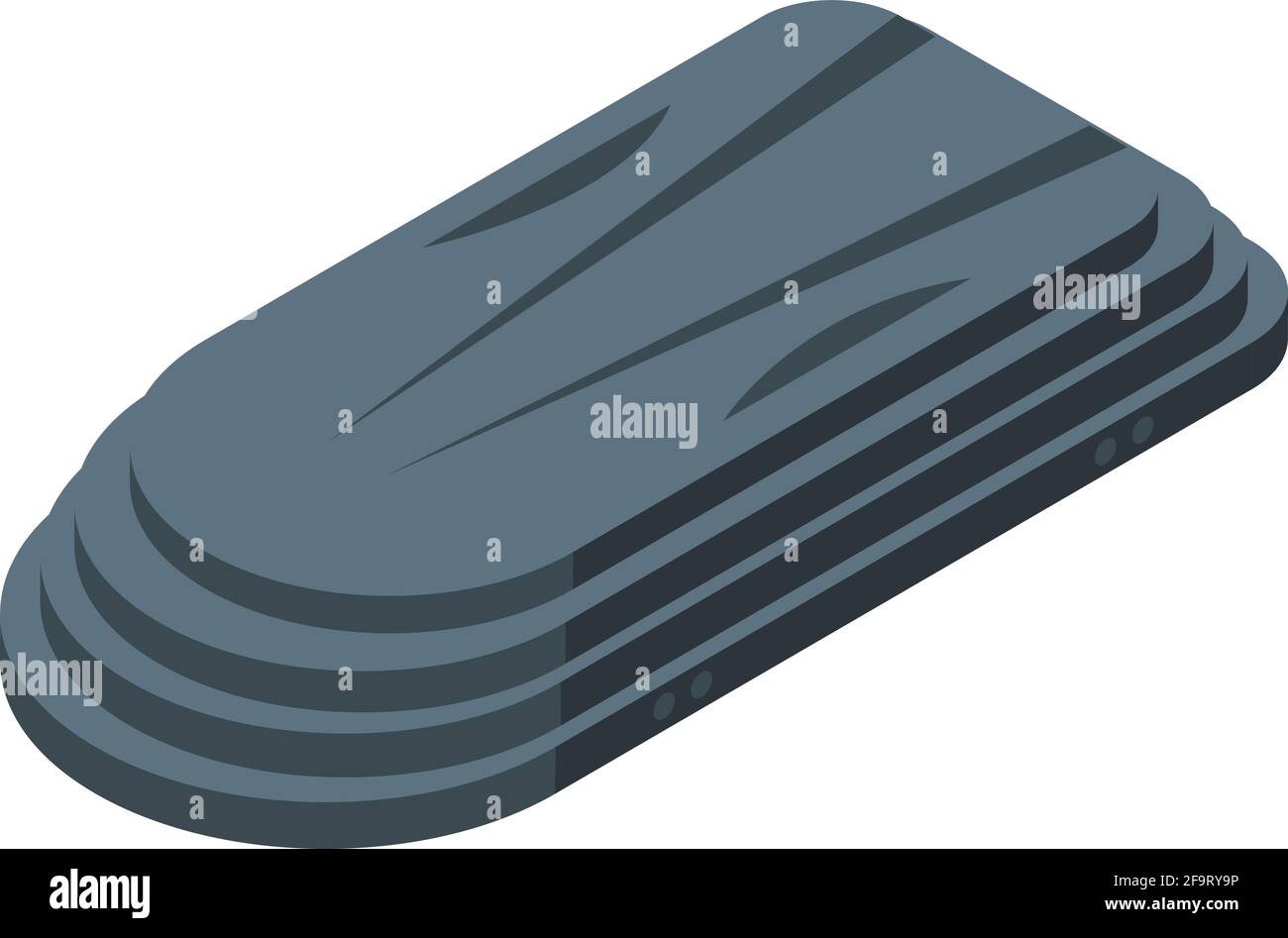 Symbol für Gepäckträger auf dem Dach des Fahrzeugs. Isometrisches Vektor-Symbol des Gepäckträgers für das Fahrzeugdach für das Webdesign auf weißem Hintergrund isoliert Stock Vektor