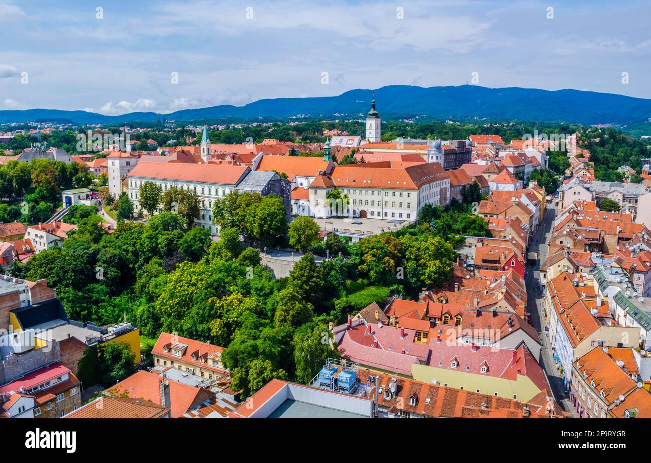 Oberstadt in Zagreb, Kroatien, Luftaufnahme Stockfoto