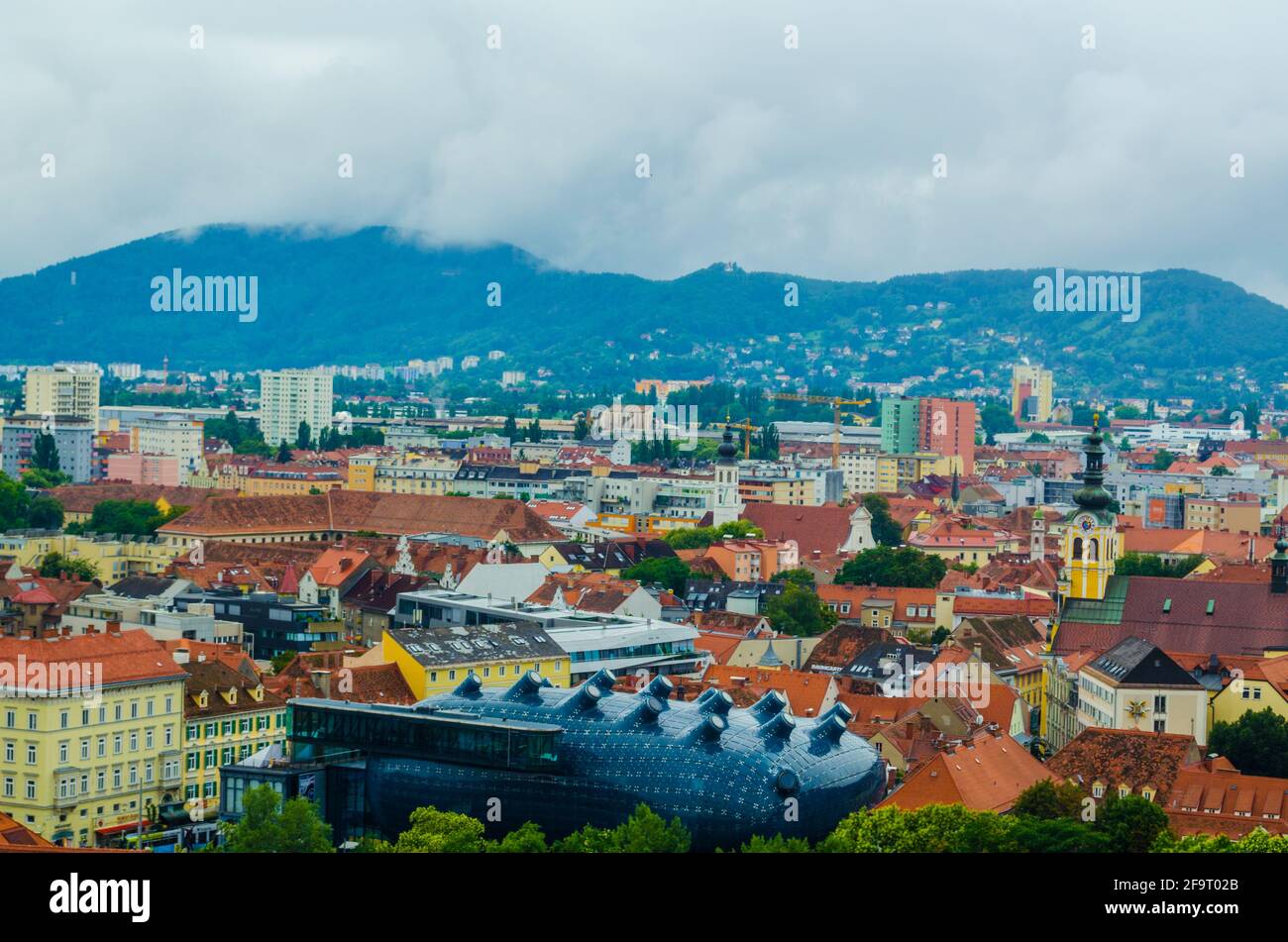 Luftaufnahme des Rathauses in der österreichischen Stadt graz Stockfoto