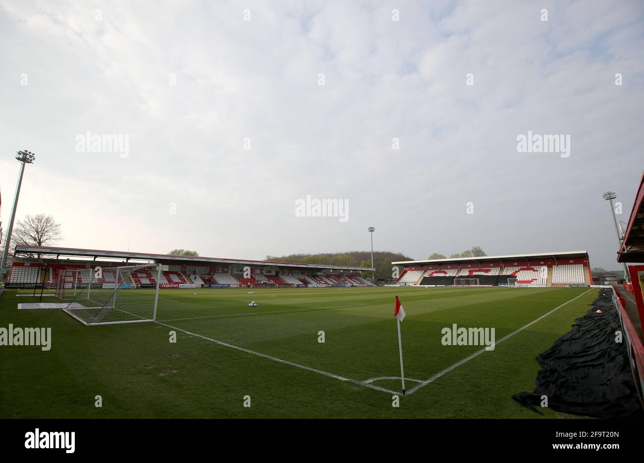 Eine allgemeine Ansicht des Lamex Stadions, Stevenage. Bilddatum: Dienstag, 20. April 2021. Stockfoto