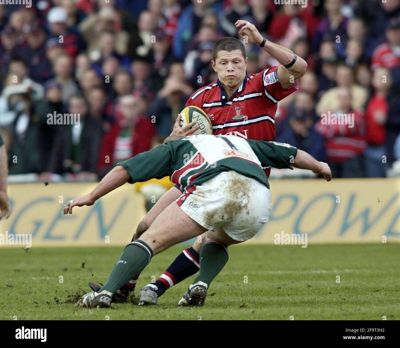 POWERGEN HALBFINALE LEICESTER V GLOS BEI NORTHAMPTON HENRY PAUL UND GRAHAM ROWNTREE 1/3/2003 BILD DAVID ASHDOWN Stockfoto