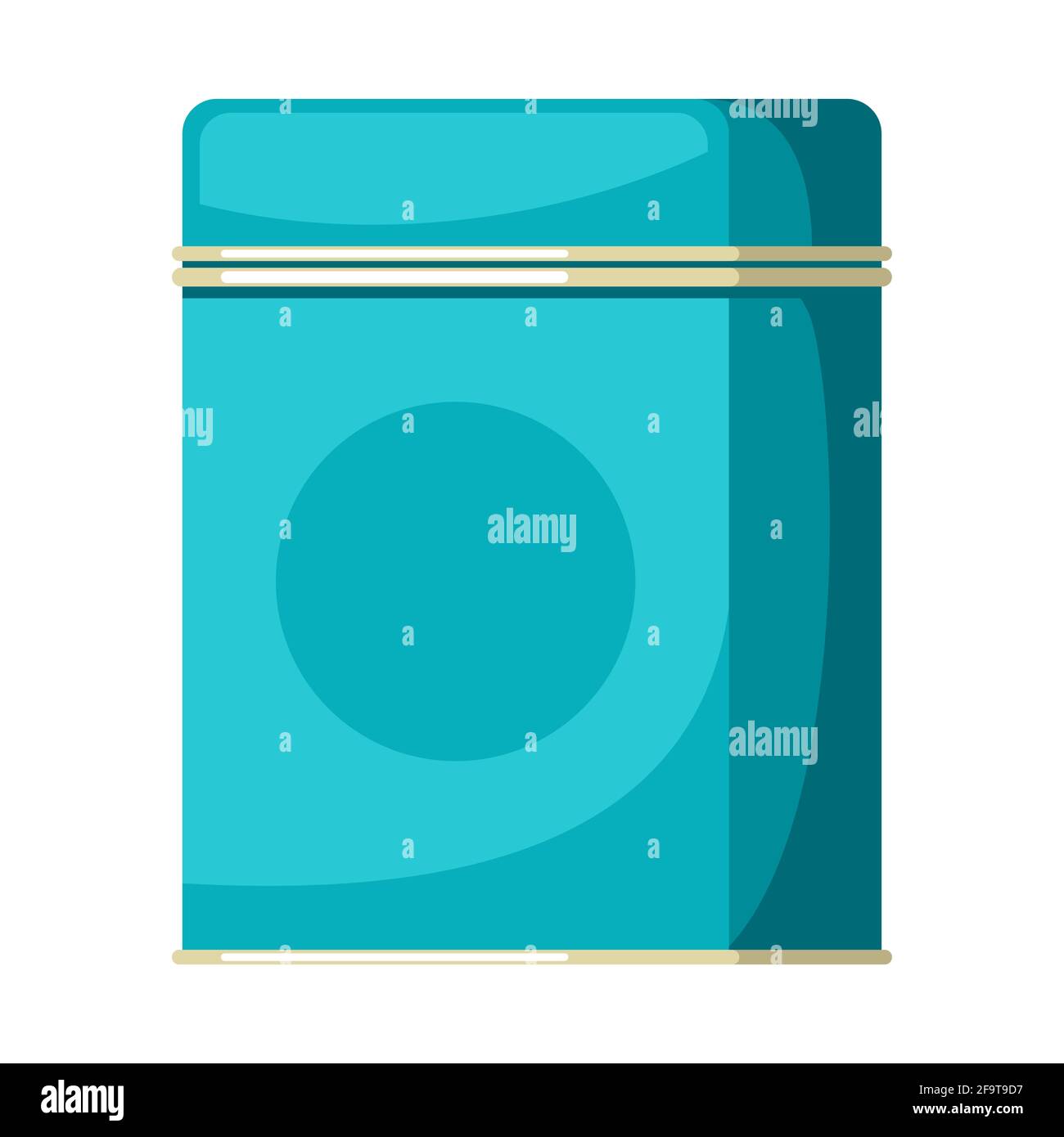 Abbildung einer Schachtel Tee. Symbol für die Lebensmittelwerbung für Industrie und Unternehmen. Stock Vektor