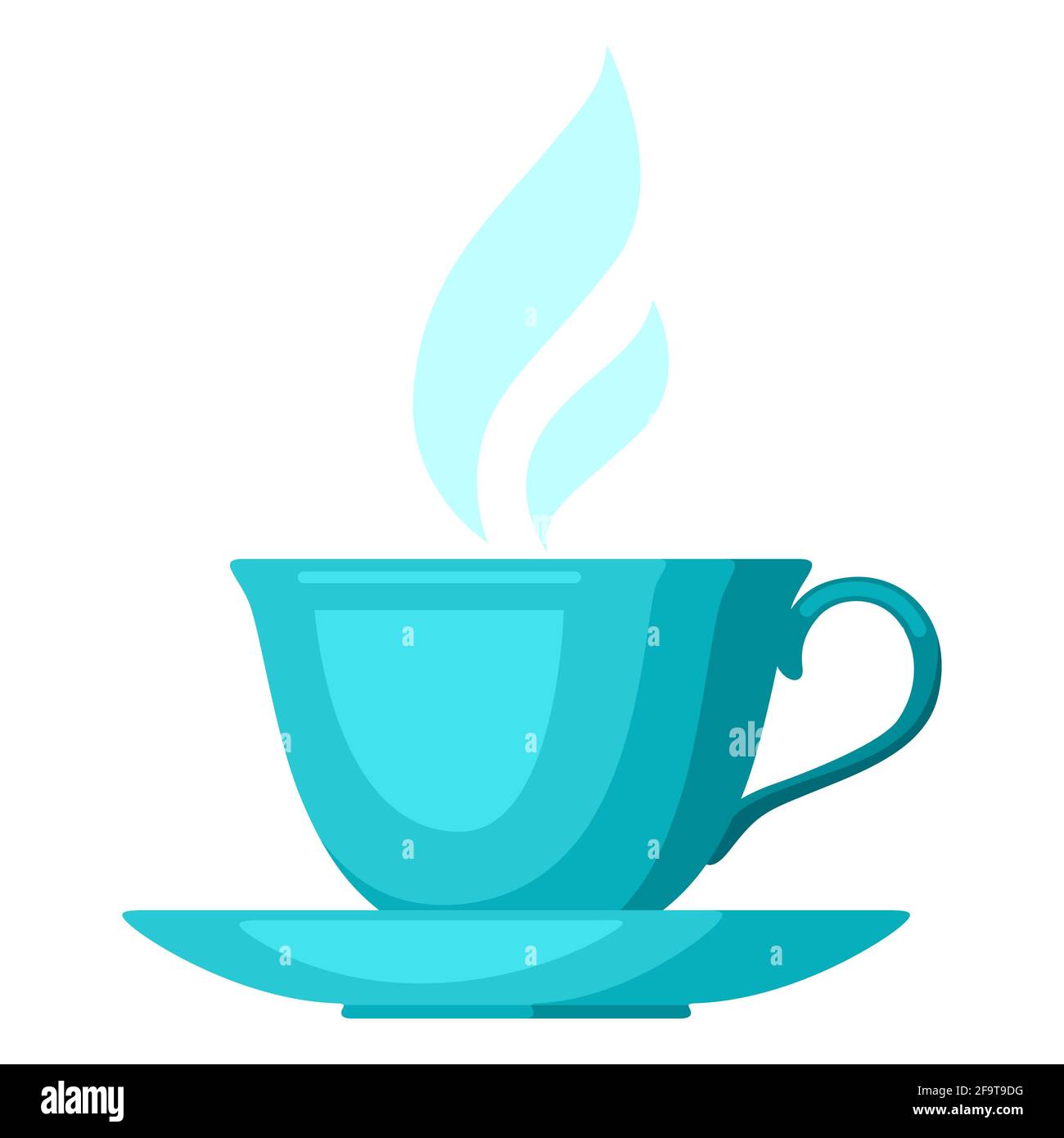 Abbildung einer Tasse mit Tee. Symbol für die Lebensmittelwerbung für Industrie und Unternehmen. Stock Vektor