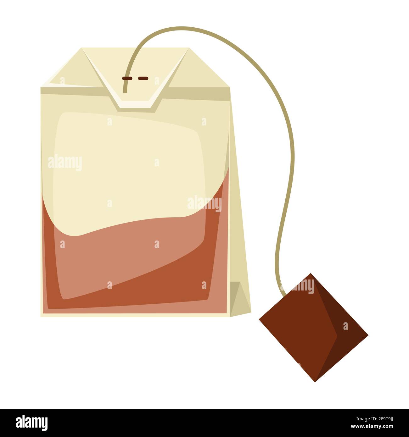 Abbildung des Teebeutels. Symbol für die Lebensmittelwerbung für Industrie und Unternehmen. Stock Vektor