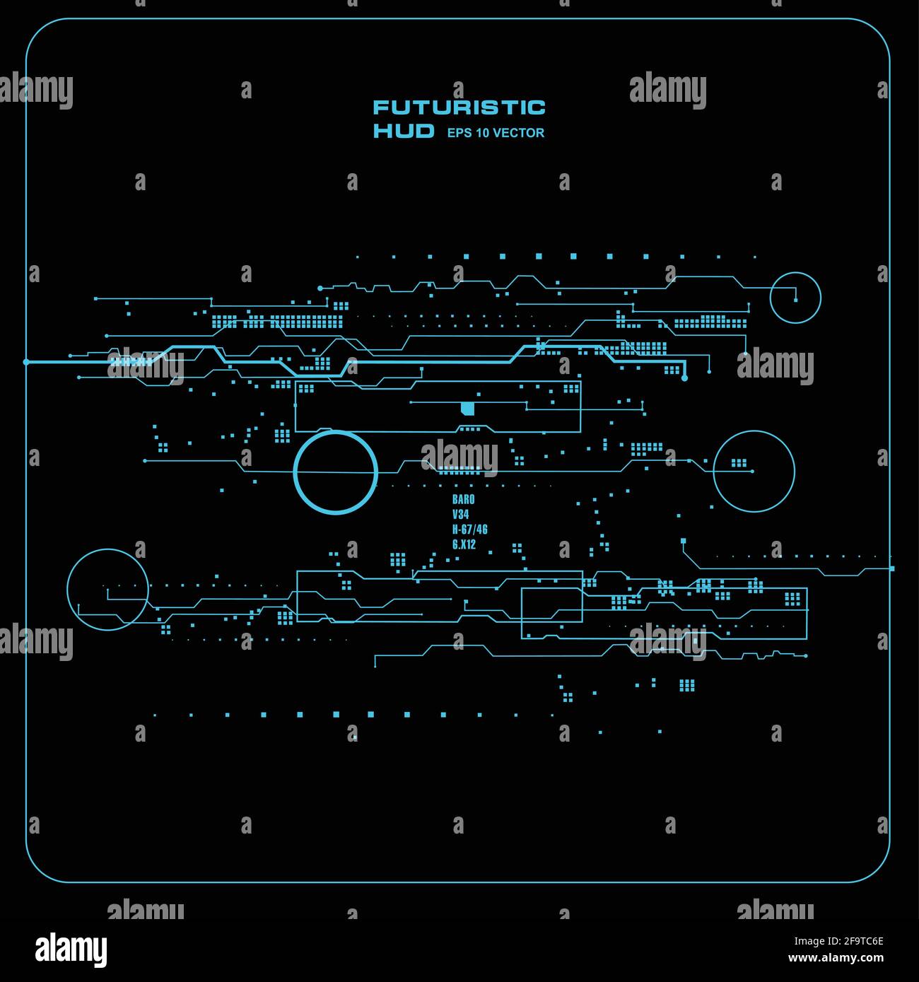 Hintergrund mit futuristischem User Interface Design Konzept mit hud Elementen Stock Vektor