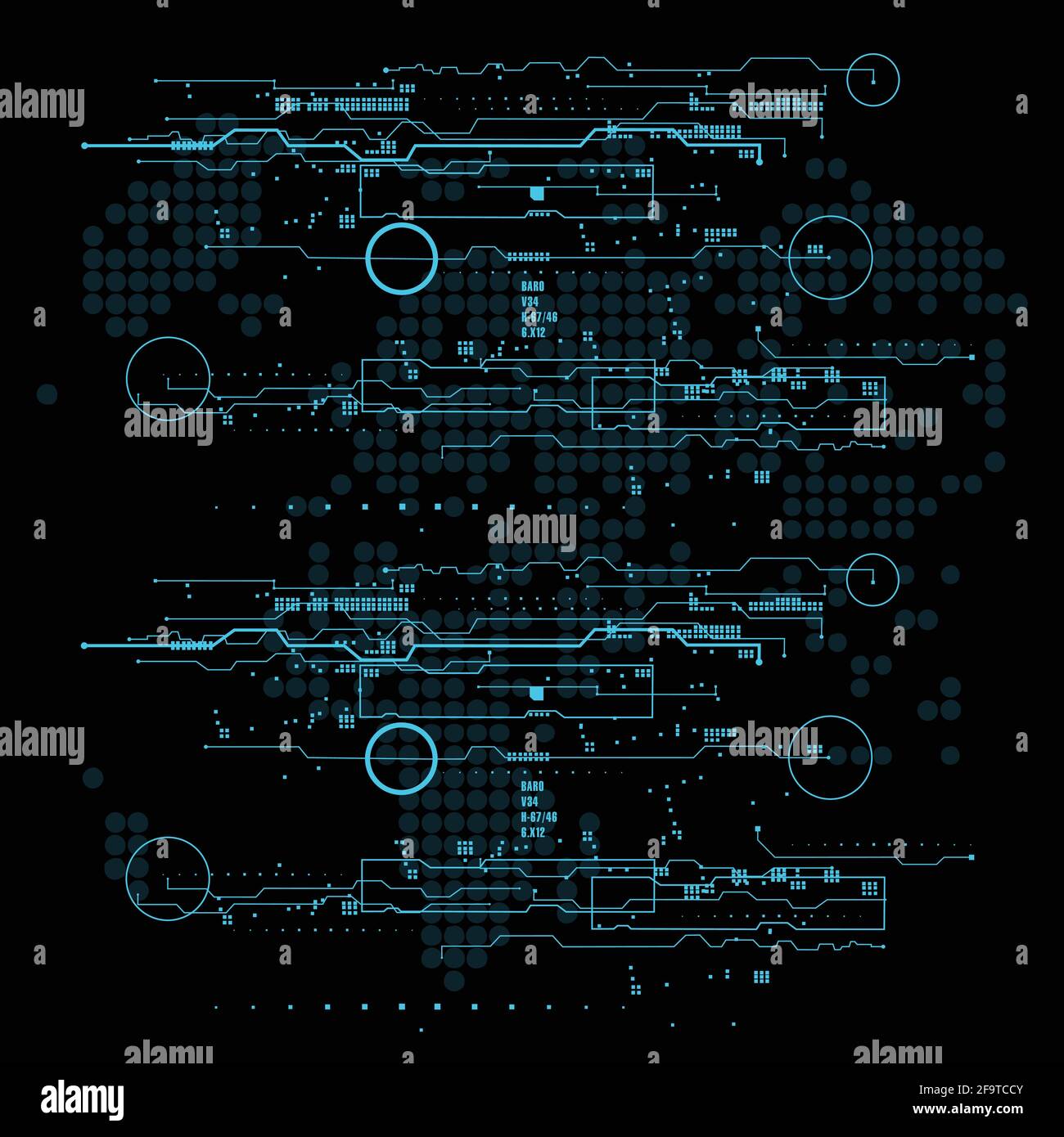 Hintergrund mit futuristischem User Interface Design Konzept mit hud Elementen Stock Vektor