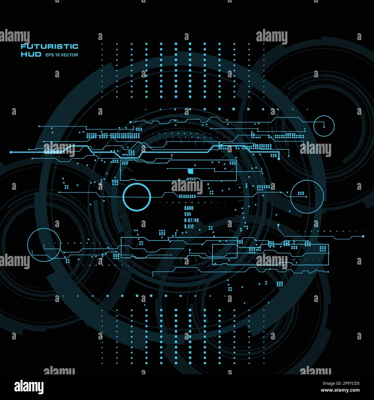 Hintergrund mit futuristischem User Interface Design Konzept mit hud Elementen Stock Vektor