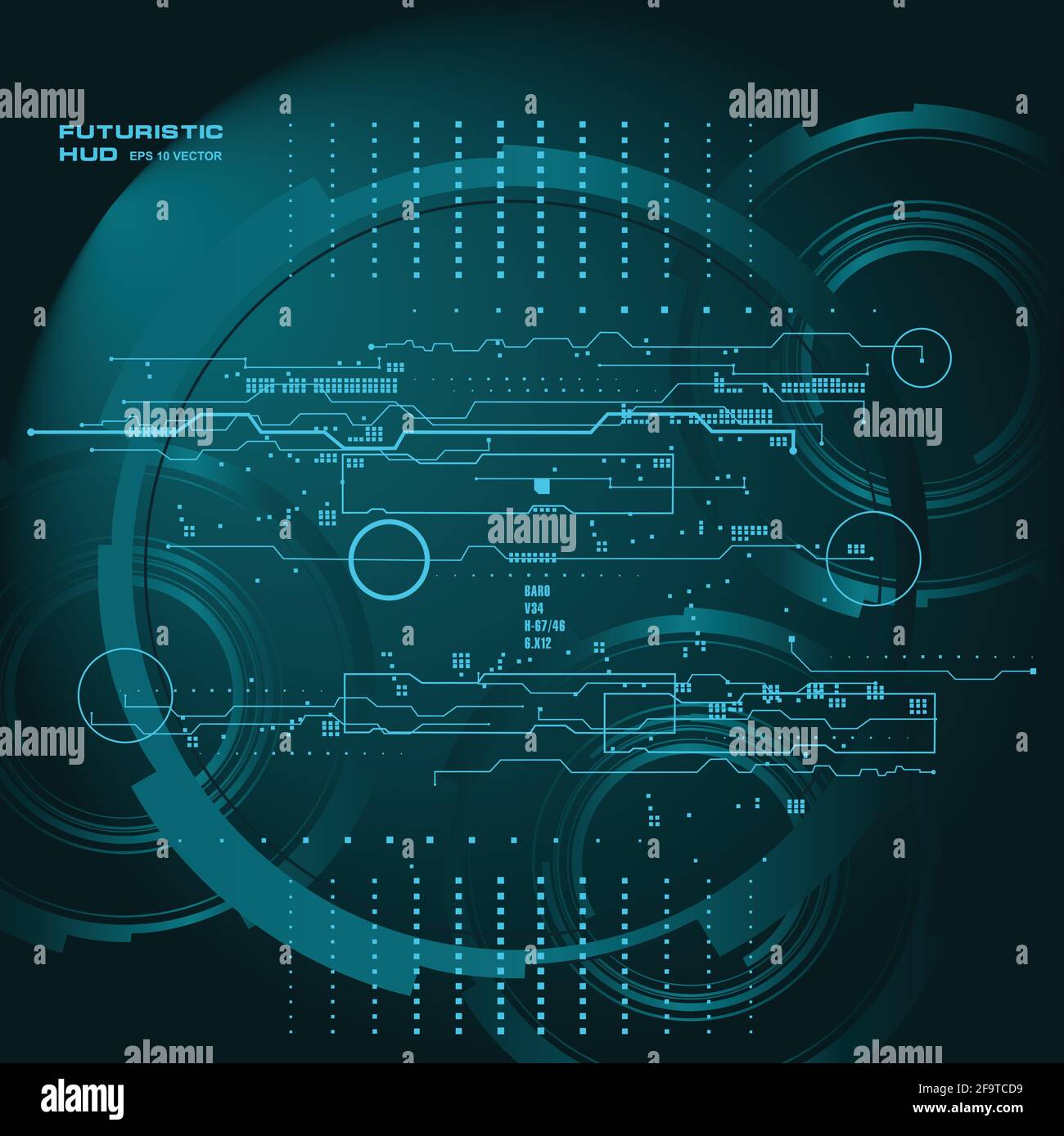Hintergrund mit futuristischem User Interface Design Konzept mit hud Elementen Stock Vektor