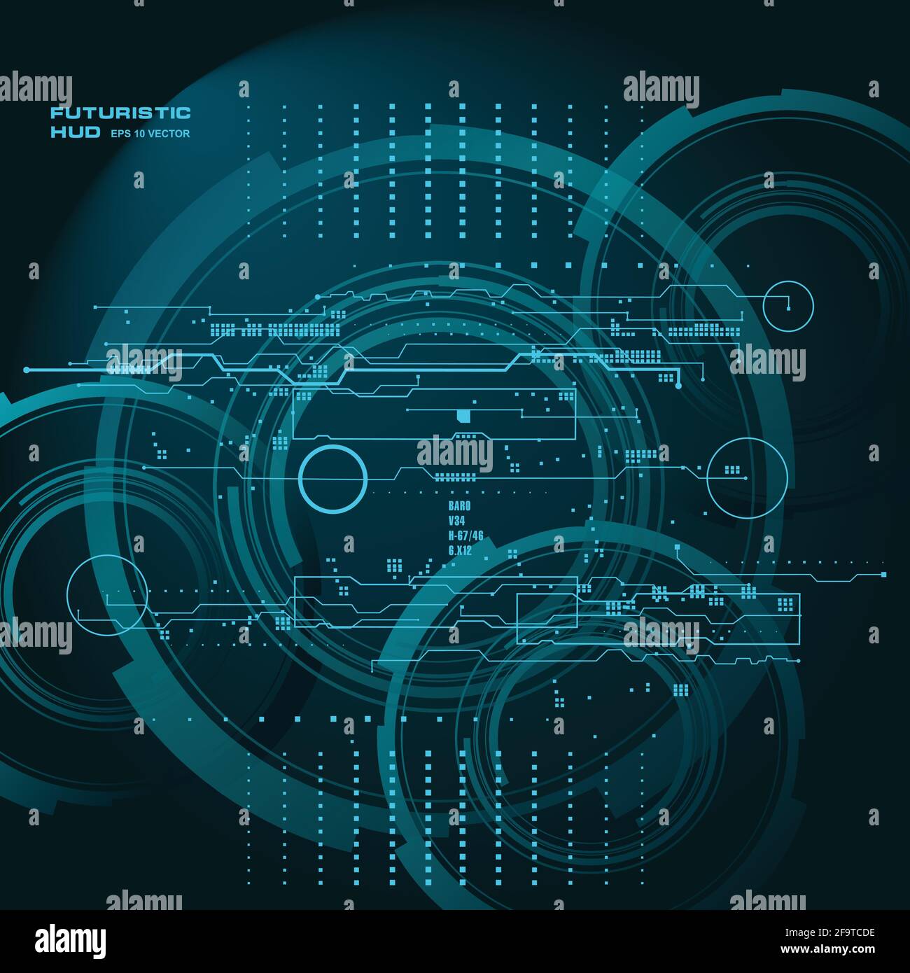 Hintergrund mit futuristischem User Interface Design Konzept mit hud Elementen Stock Vektor
