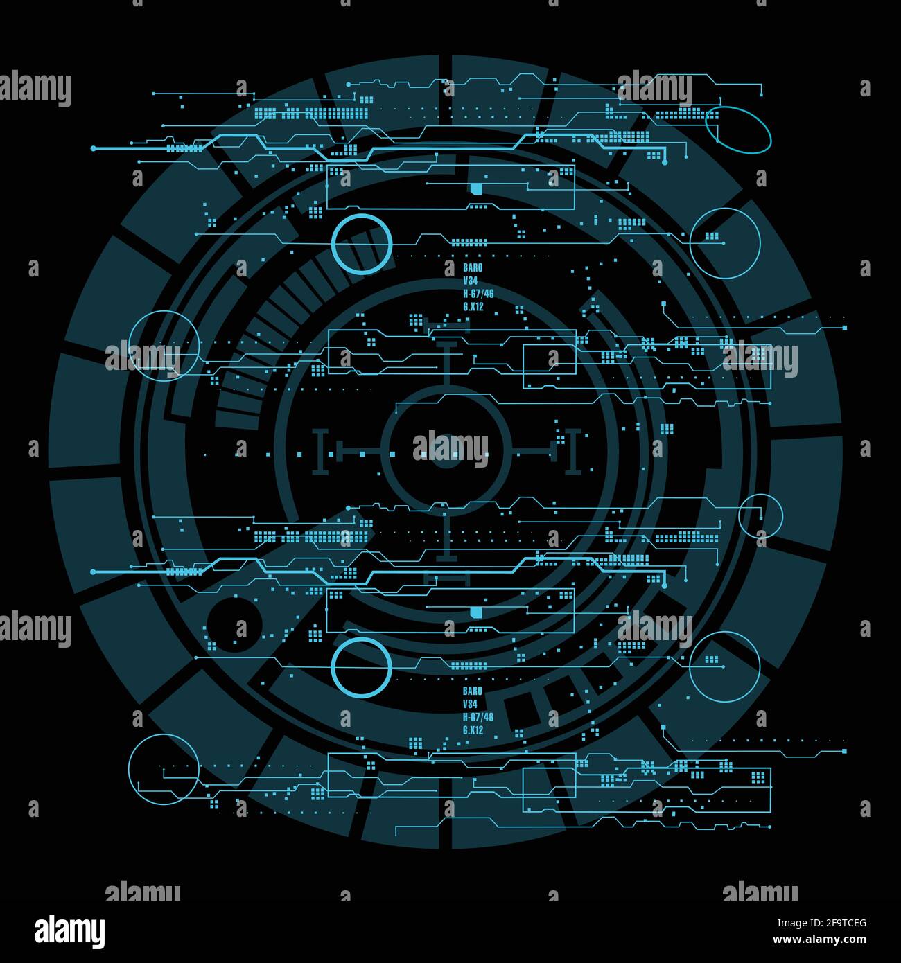 Hintergrund mit futuristischem User Interface Design Konzept mit hud Elementen Stock Vektor