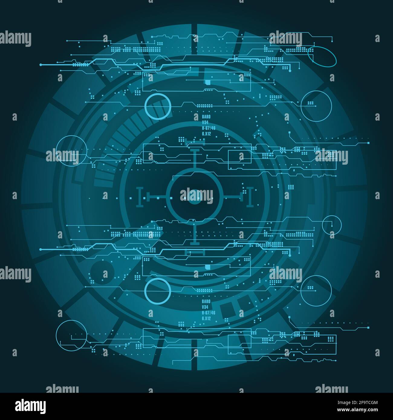 Hintergrund mit futuristischem User Interface Design Konzept mit hud Elementen Stock Vektor