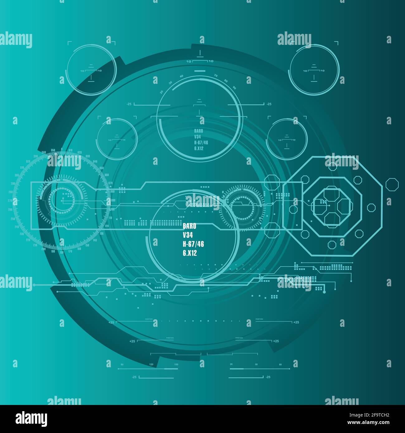 Hintergrund mit futuristischem User Interface Design Konzept mit hud Elementen Stock Vektor