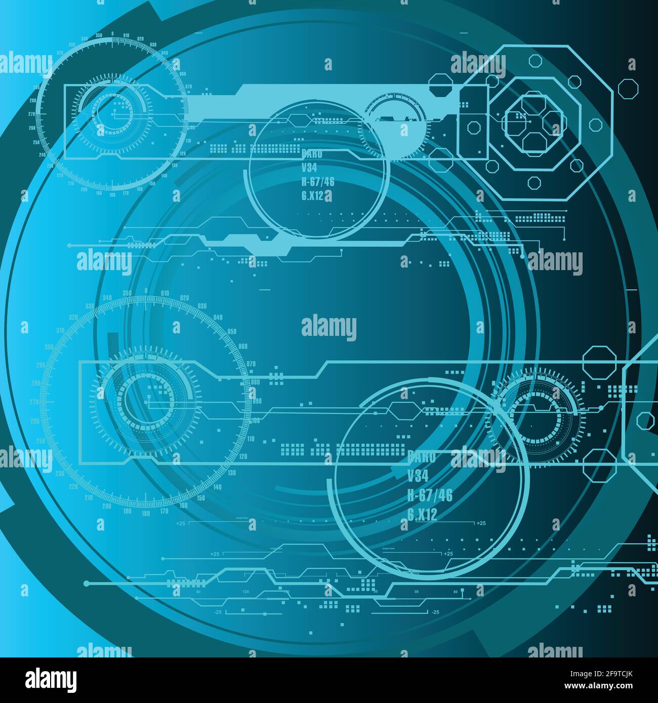 Hintergrund mit futuristischem User Interface Design Konzept mit hud Elementen Stock Vektor