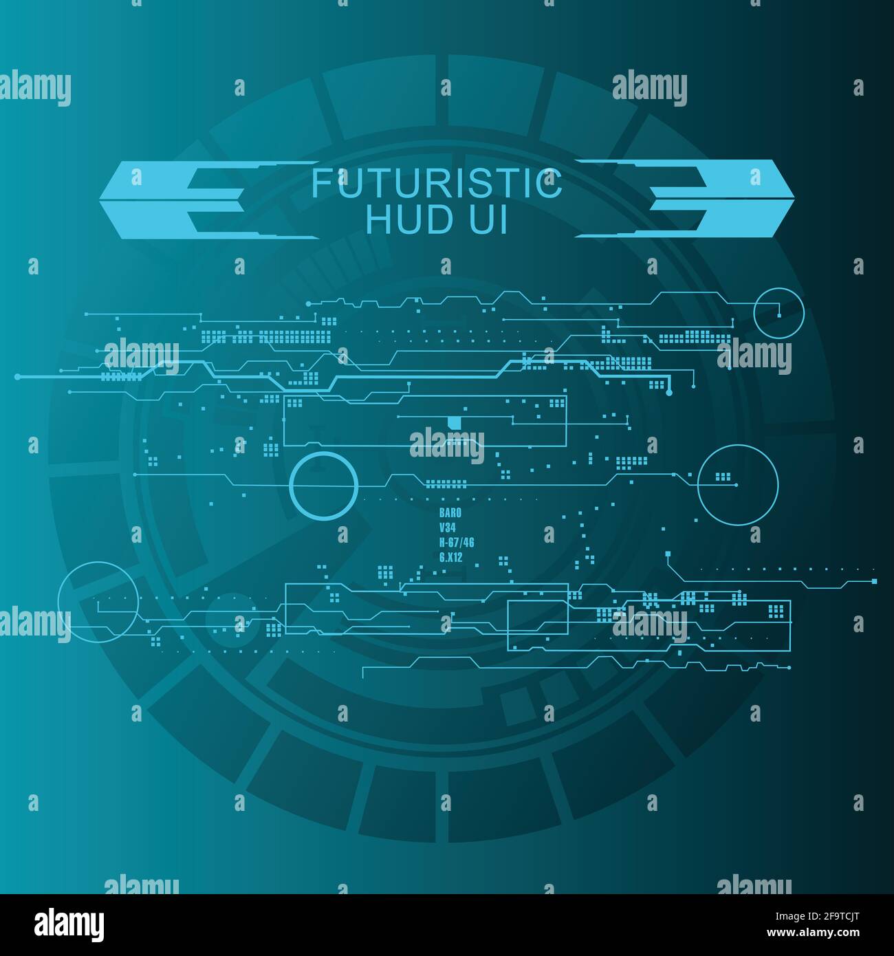 Hintergrund mit futuristischem User Interface Design Konzept mit hud Elementen Stock Vektor