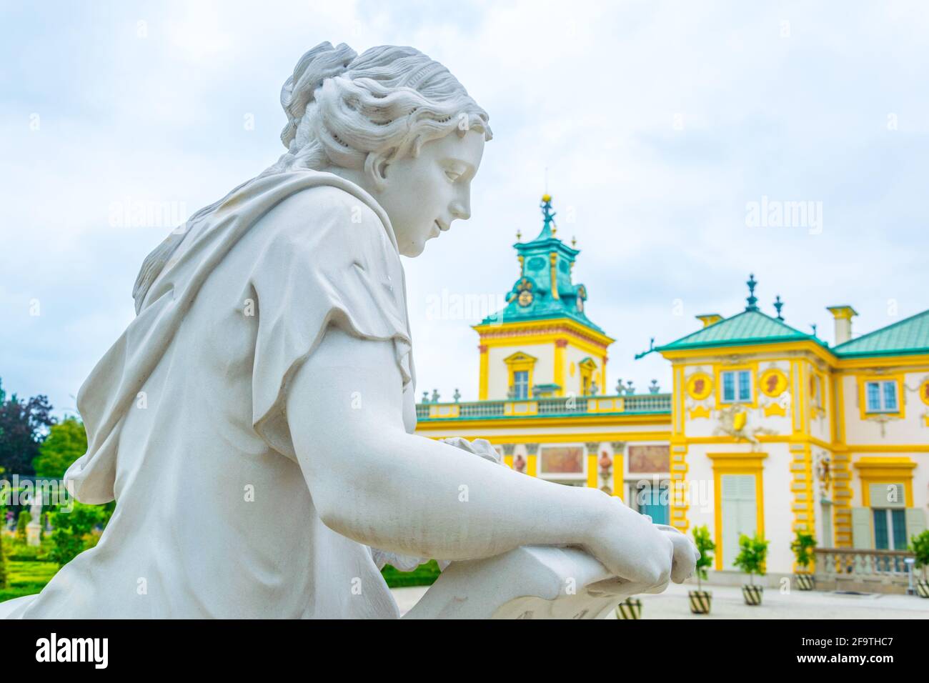 Eine Statue des barocken Palastes in Wilanow, Warschau, Polen Stockfoto