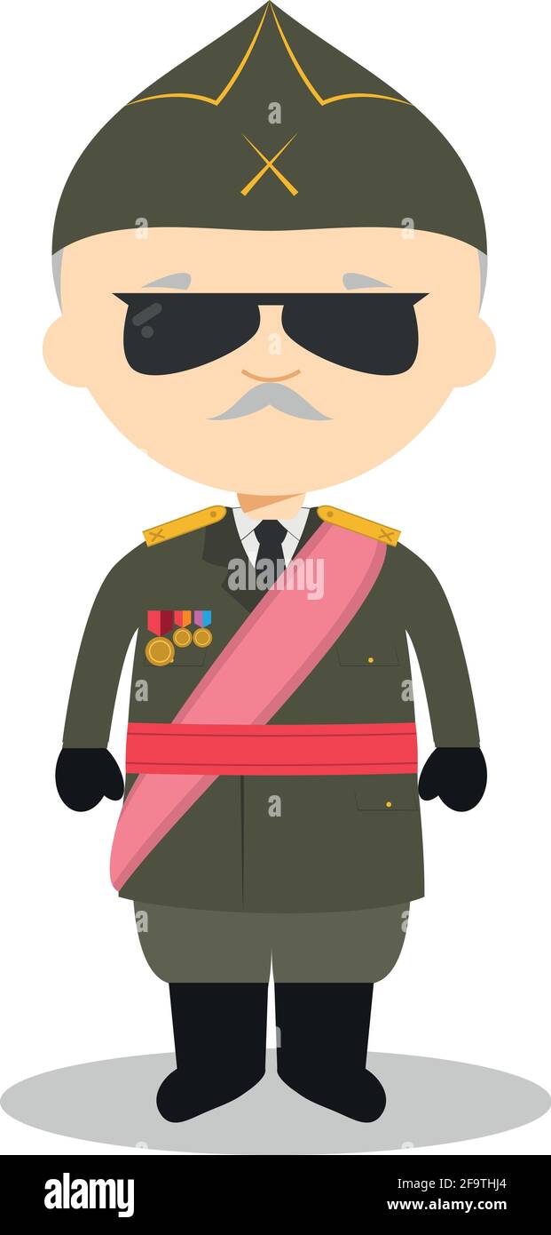 Francisco Franco Zeichentrickfigur. Vektorgrafik. Sammlung „Geschichte Für Kinder“. Stock Vektor