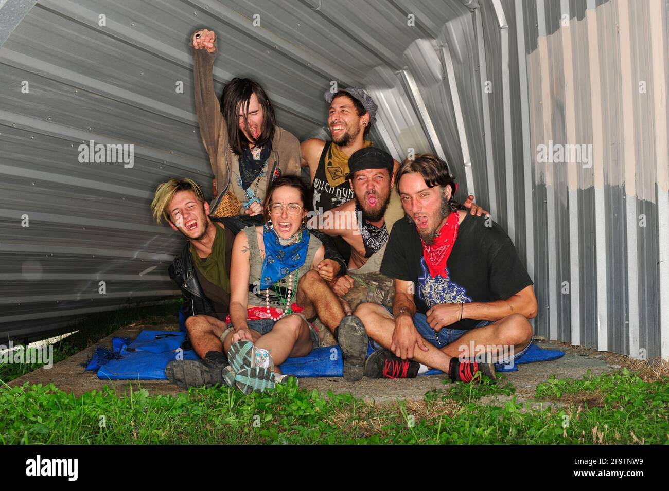 Die Straßenhändler auf den Straßen von New Orleans sind nach Katrina unterwegs. Stockfoto