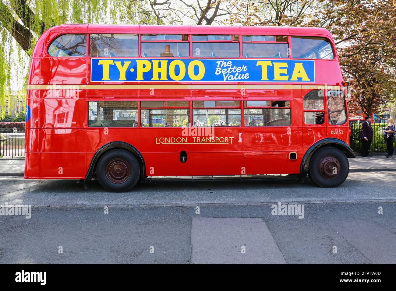 London, Großbritannien. 18. April 2021. Event LT RLHs 50 Jahre später - Vintage Doppeldeckelbus in Clapton. Quelle: Waldemar Sikora Stockfoto