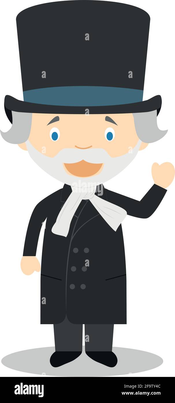 Giuseppe Verdi Zeichentrickfigur. Vektorgrafik. Sammlung „Geschichte Für Kinder“. Stock Vektor