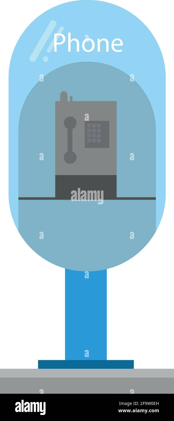 Niedliche Cartoon-Vektor-Illustration einer Telefonbox Stock Vektor