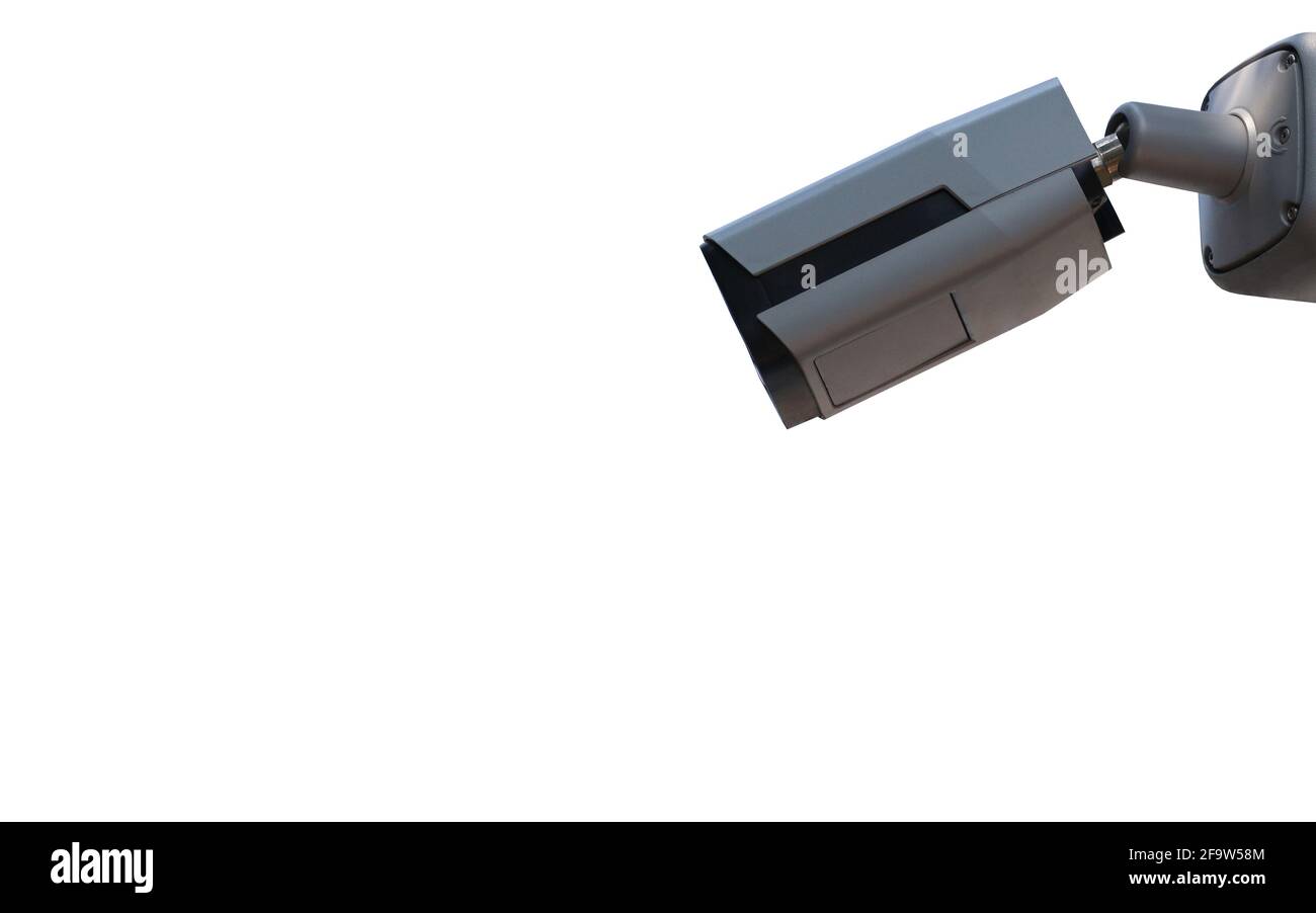 CCTV-Kamera-Tool auf weißem Hintergrund isoliert und haben Beschneidungspfade, Ausrüstung für Sicherheitssysteme. Stockfoto
