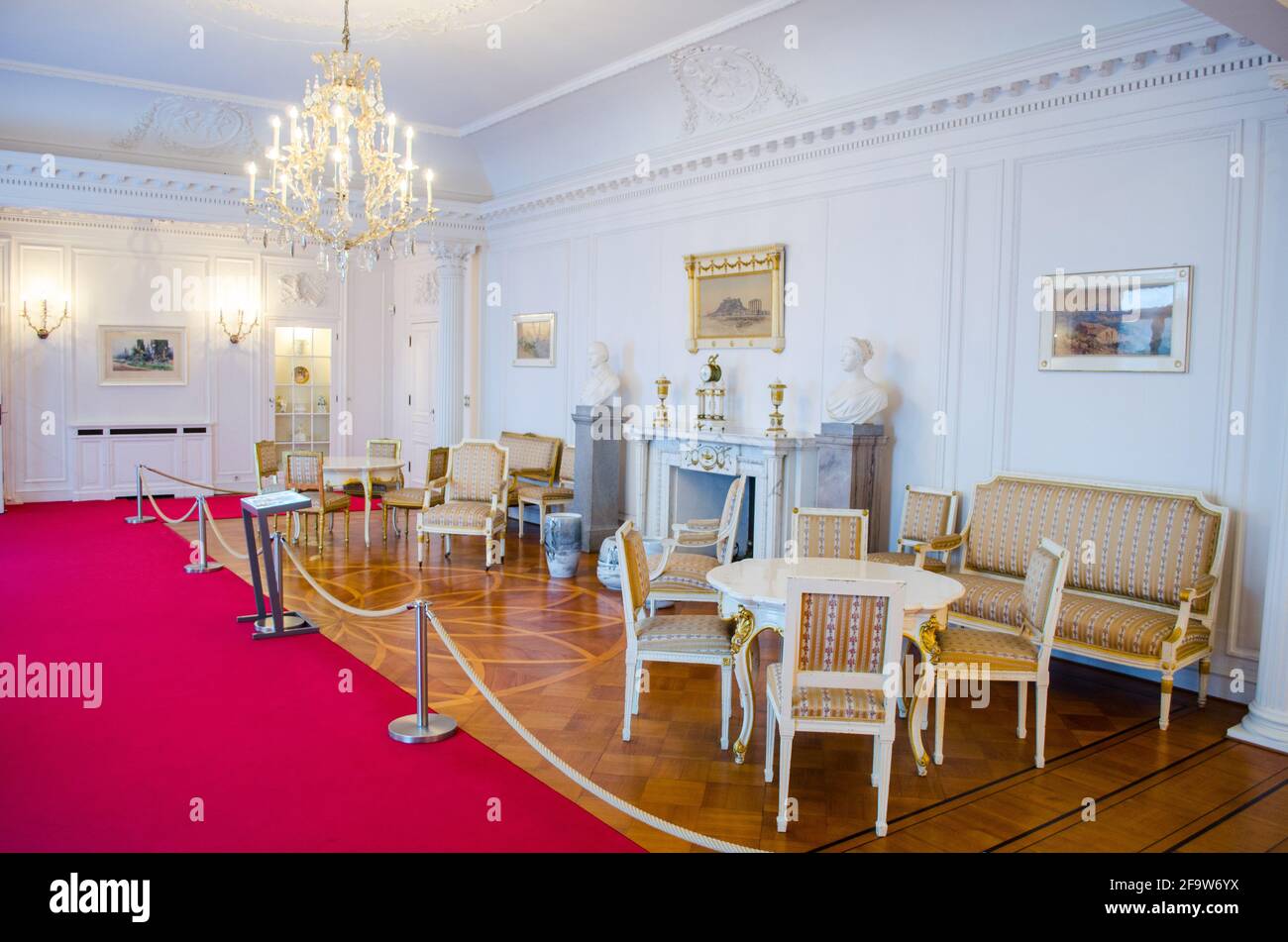 POTSDAM, 11. MÄRZ 2015: stalin-Büro im Schloss cecilienhof, wo er sich auf die potsdamer Konferenz zur Bestimmung der Divergenie nach dem zweiten Weltkrieg vorbereitete Stockfoto