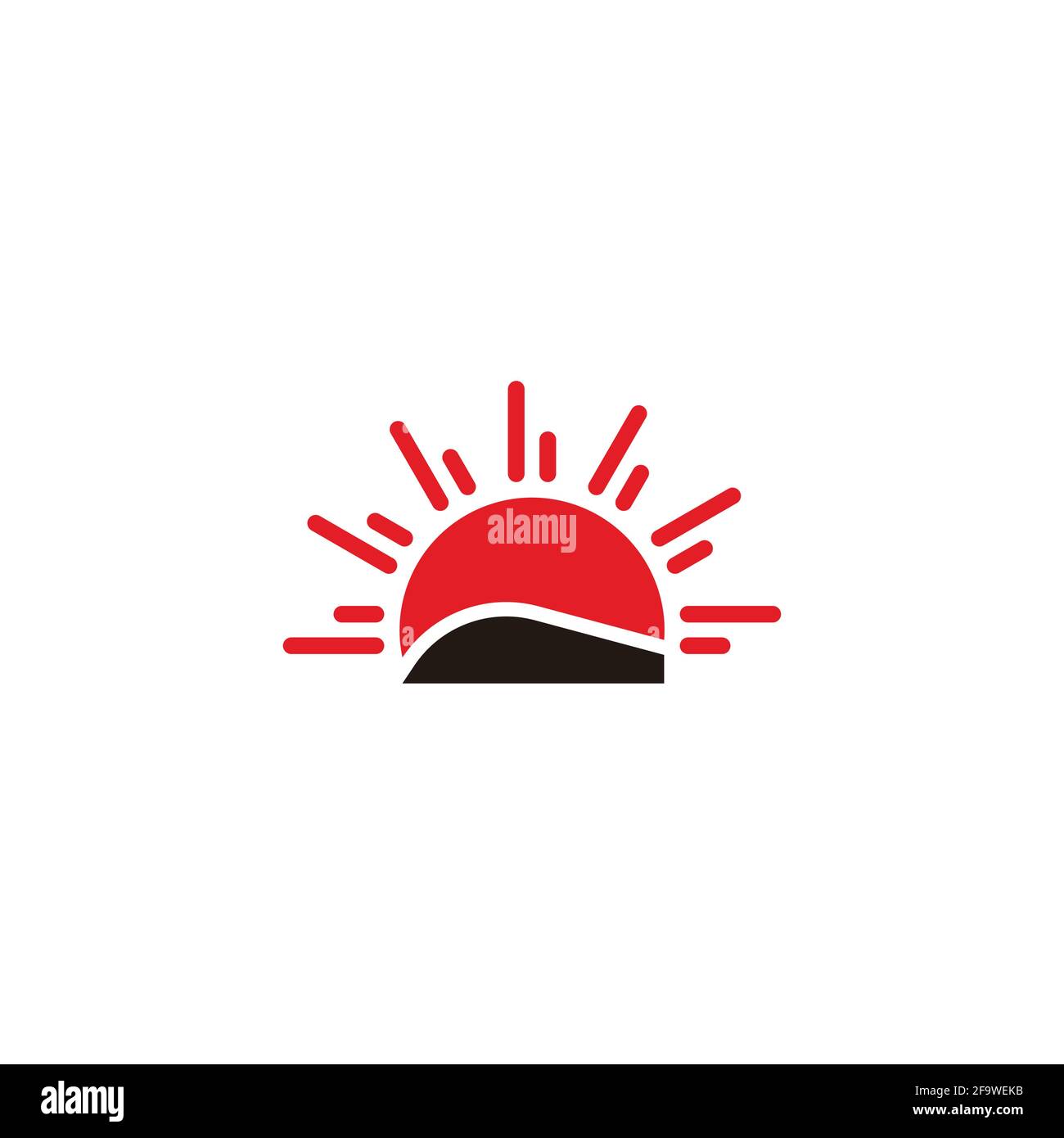 Sonnenstrahlen landen einfache geometrische japan Design Logo Vektor Stock Vektor