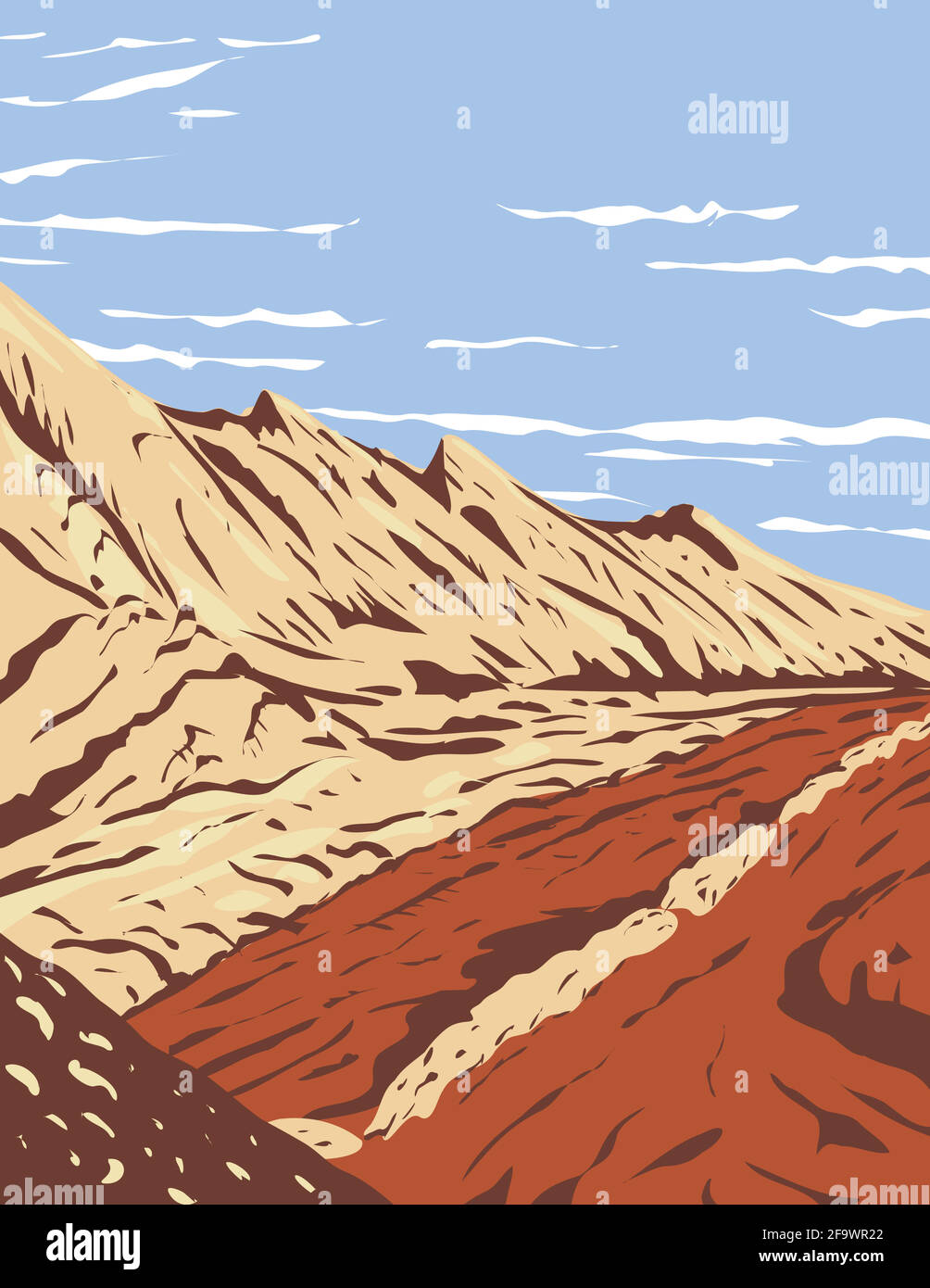 WPA-Plakatkunst des Jurassic Navajo Sandsteins im San Rafael Reef im Glen Canyon National Recreation Area, Utah, durchgeführt in Works-Projekt adminis Stock Vektor