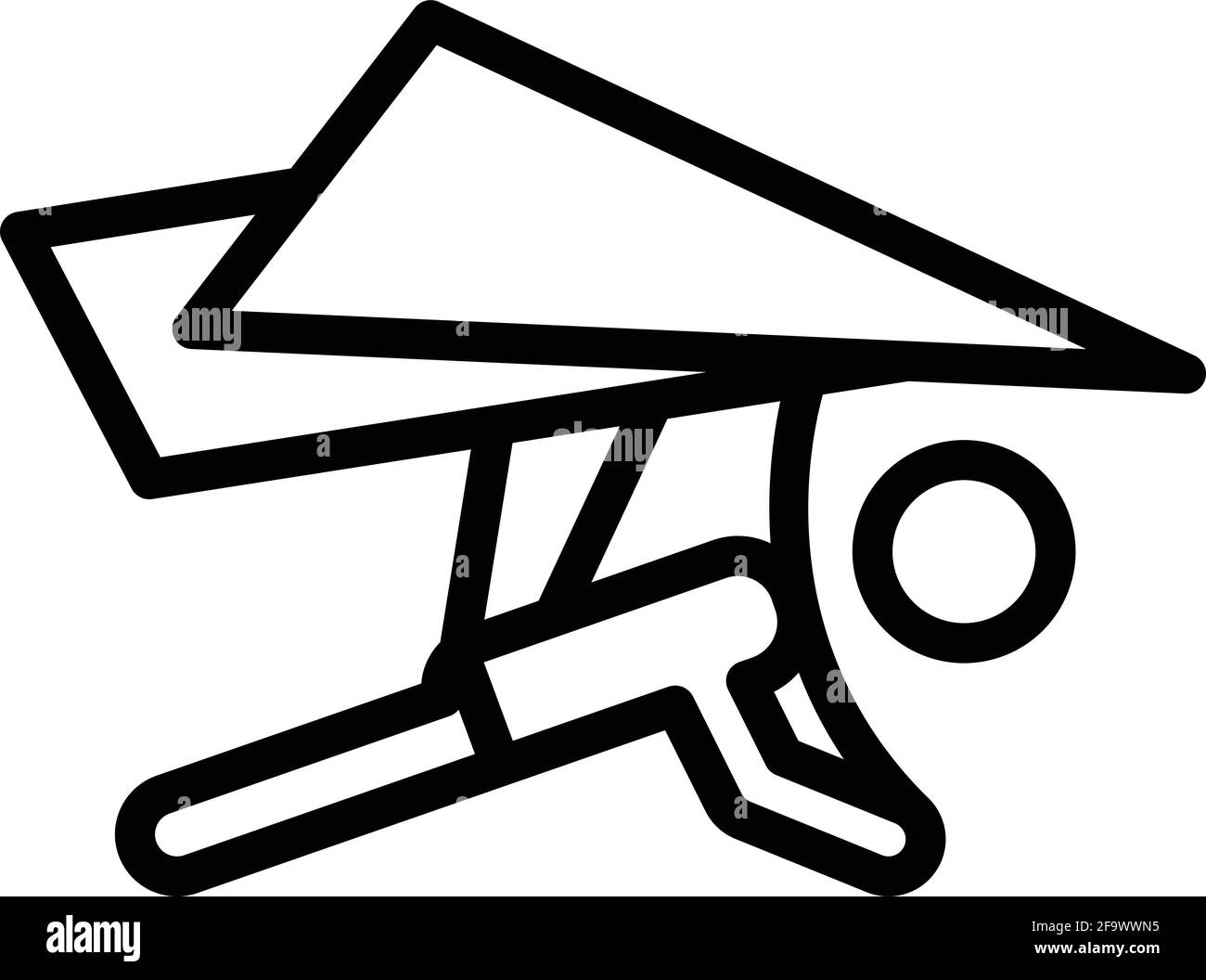 Symbol für Drachenfliegen. Vektorsymbol für das Drachenfliegen von Konturen für Webdesign auf weißem Hintergrund isoliert Stock Vektor