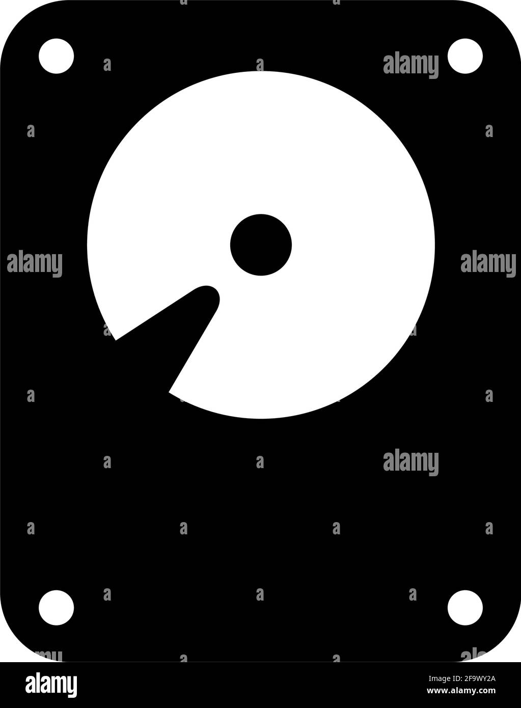 Abbildung des HDD-Vektorsymbols (Festplatte) Stock Vektor