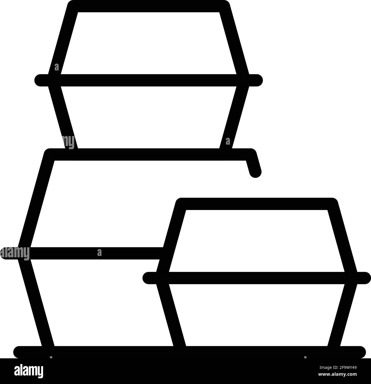 Symbol für die Takeout-Felder. Vektorsymbol für Konturenakeout-Felder für Webdesign auf weißem Hintergrund isoliert Stock Vektor