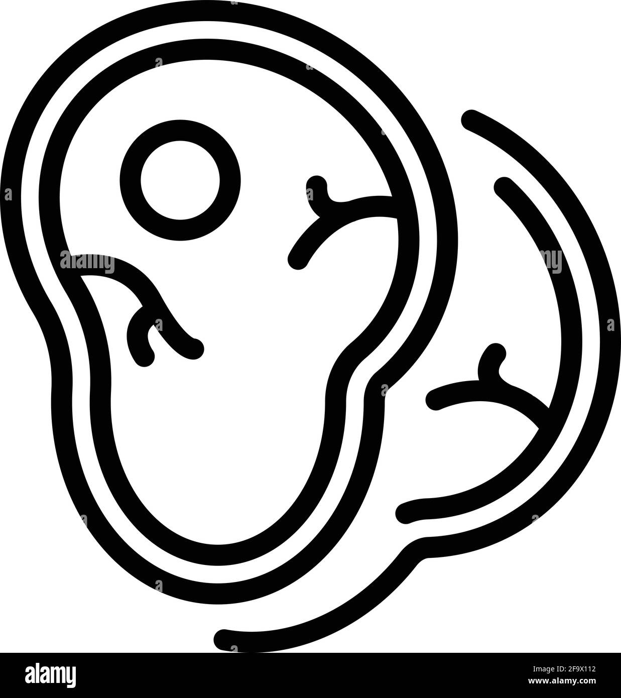 Symbol für Steak-Protein. Vektorsymbol für Steak-Protein für Webdesign isoliert auf weißem Hintergrund Stock Vektor
