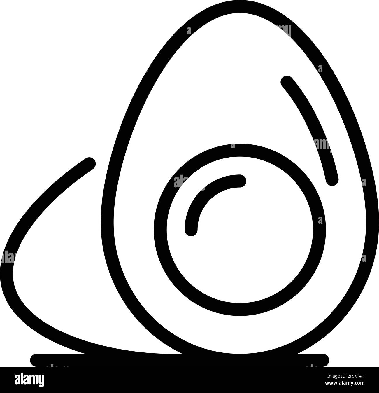 Symbol für gekochtes Eiweiß. Skizzieren gekochte Ei-Protein-Vektor-Symbol für Web-Design isoliert auf weißem Hintergrund Stock Vektor