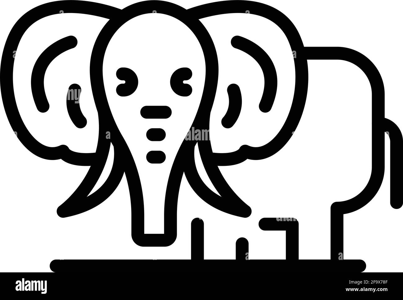 Afrika-Elefantenikone. Skizzieren Afrika Elefant Vektor-Symbol für Web-Design isoliert auf weißem Hintergrund Stock Vektor