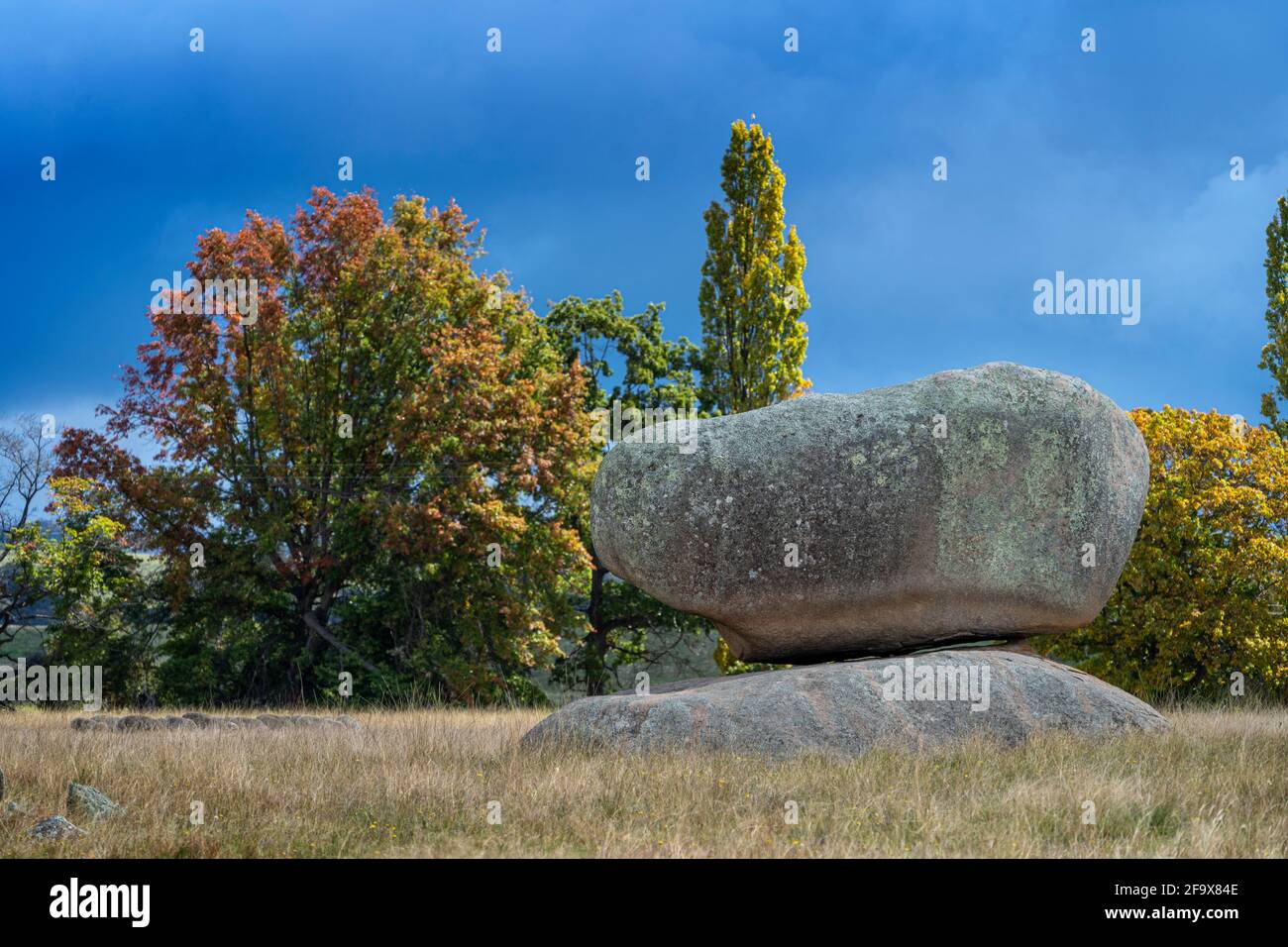 Das Stonehenge Recreation Reserve, benannt nach Stonehenge, England, ist mit großen Granitblöcken, einige über 5 Meter, übersät. Glen Innes, NSW Stockfoto