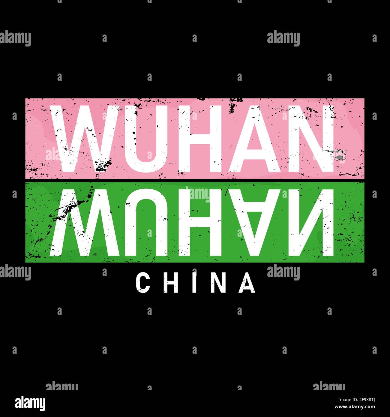 Wuhan stilvolle Typografie für T-Shirt. Poster-T-Shirt Stock Vektor