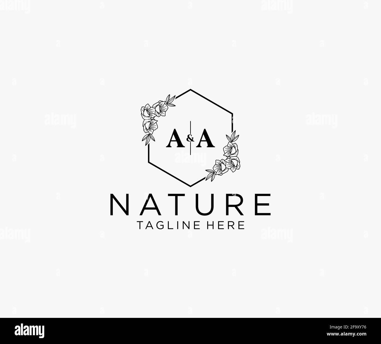 AA-Buchstaben Botanical feminine Logo Vorlage floral, bearbeitbar vorgefertigte Monoline Logo geeignet, Luxus feminine Hochzeit Branding, Corporate. Stock Vektor